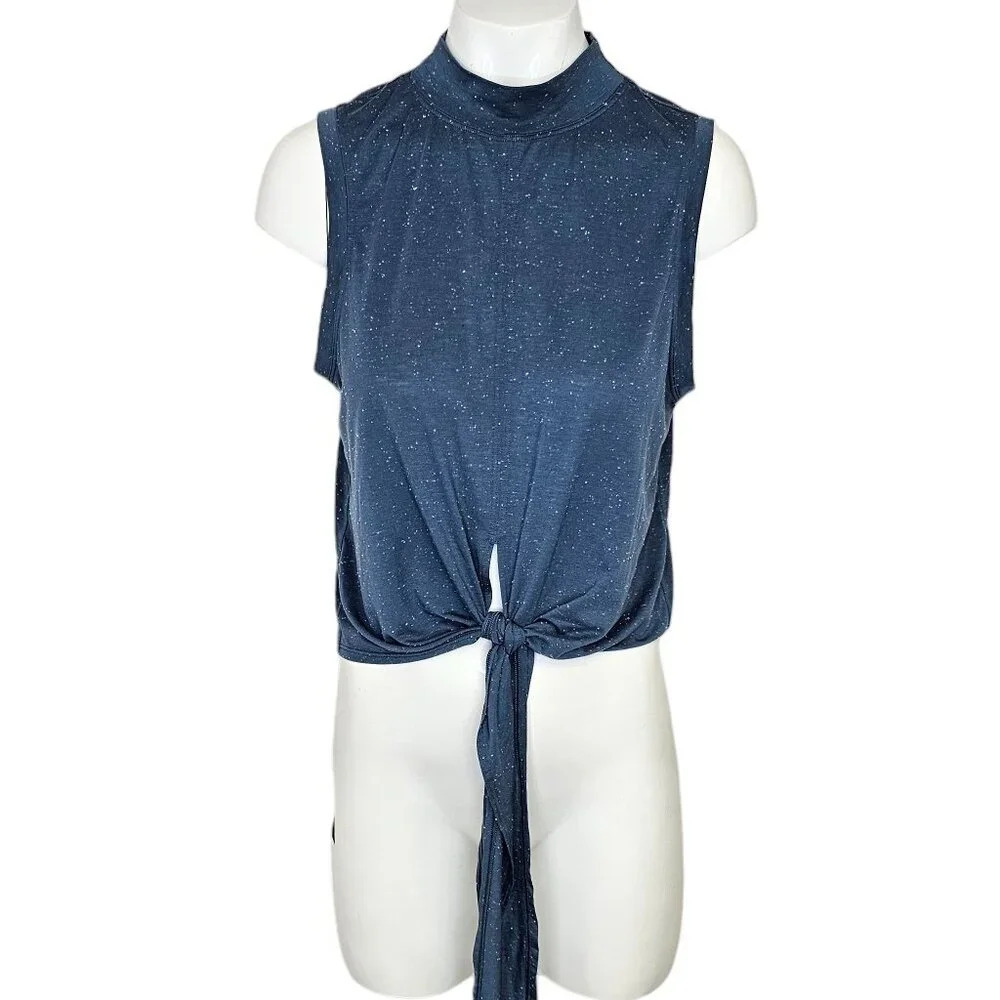 Lululemon Womens Time To Restore Tank Size 4 Blue Multi Mock Neck